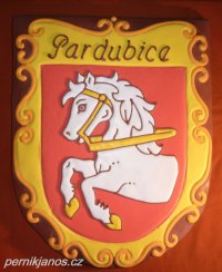 Velký rustikální znak města Pardubice